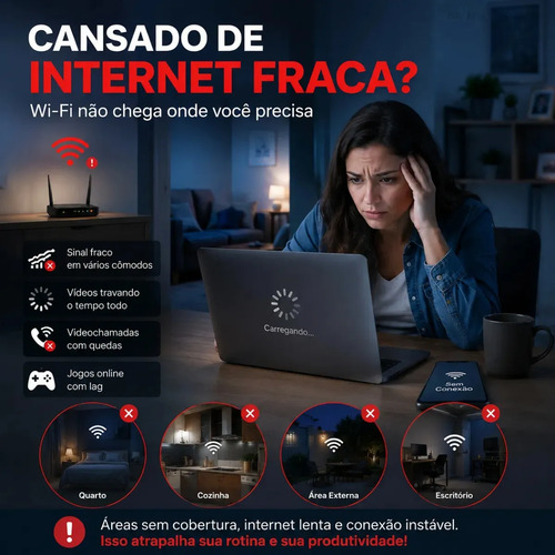 Repetidor De Sinal Wifi Roteador Wireless Amplificador Potente Sem Fio Turbo Cor Branco 1800mbps Longo Alcance Internet Porta Ethernet - Davely
