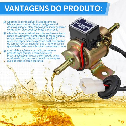 Reposição Bomba Combustível Para Carro Carburado 12v Cobre