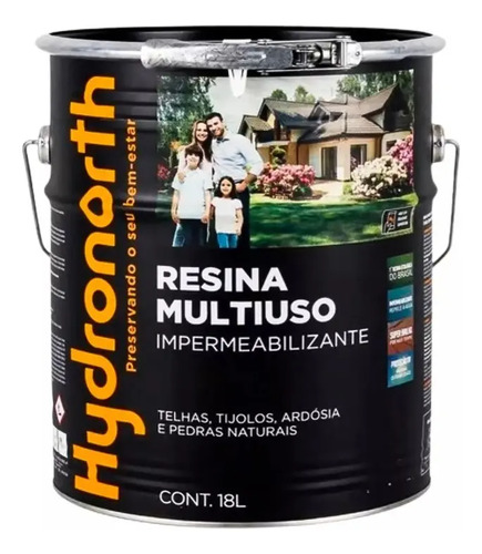 Resina hydronorth solv multiuso brilho incolor 18 litros