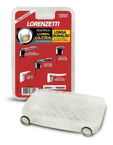 Resistencia chuveiro acqua duo ultra 220v 7800w lorenzetti c