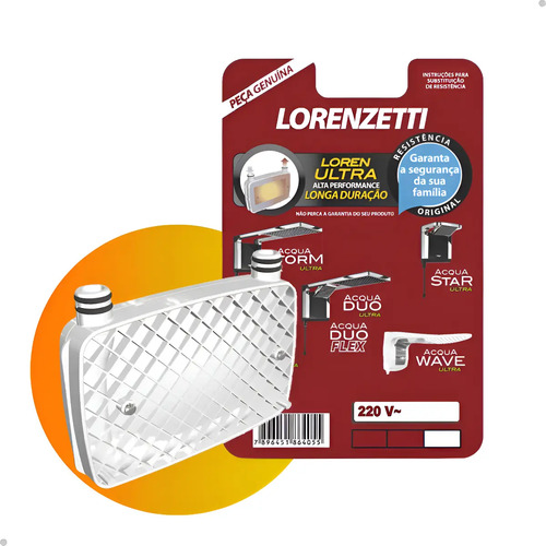 Resistencia chuveiro acqua duo ultra lorenzetti 220v 7800w 1