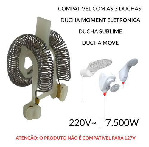 Resistência Ducha Moment/sublime/move/ 220v 7500w Zagonel