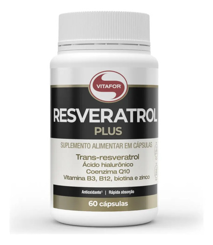 Resveratrol plus 60 capsulas vitafor sem sabor