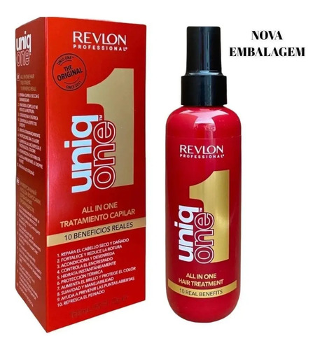 Revlon Uniq One 150 ml – Tratamento Multifuncional para Cabelos: 10 Benefícios em 1 Produto – Reparação, Brilho, Proteção Térmica e Controle de Frizz