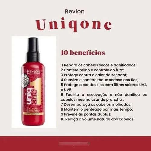 Revlon Uniq One 150 ml – Tratamento Multifuncional para Cabelos: 10 Benefícios em 1 Produto – Reparação, Brilho, Proteção Térmica e Controle de Frizz
