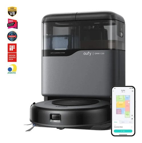 Robo aspirador anker eufy c20 3 em 1 estacao tudo em um succ