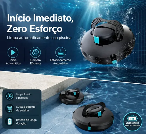 Robô Aspirador De Piscina Automático Redroad S1 Área 102 M2