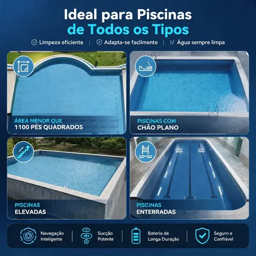 Robô Aspirador De Piscina Automático Redroad S1 Área 102 M2