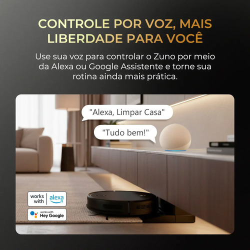Robô Aspirador De Pó Inteligente Passa Pano Mapeamento Ekaza Preto