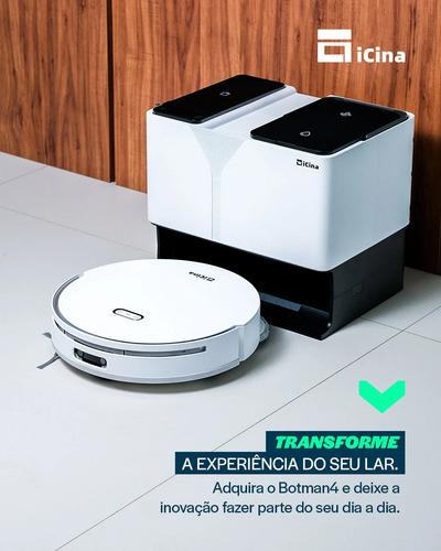 Robô Aspirador Inteligente 4 Em 1 Sucção Pó Limpa Varre Base