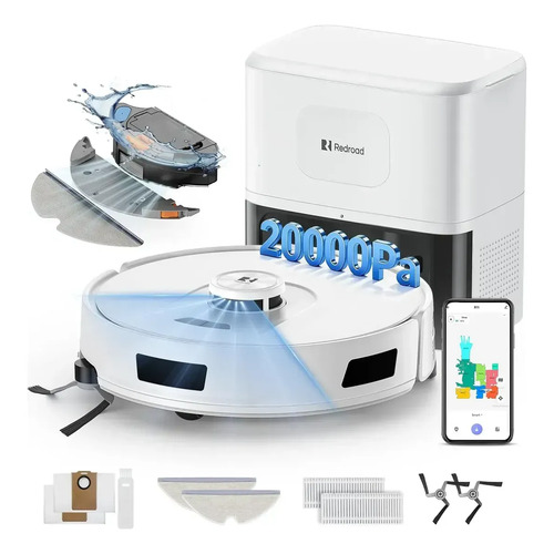Robo aspirador inteligente redroad r11 estacao wi fi 3 em 1