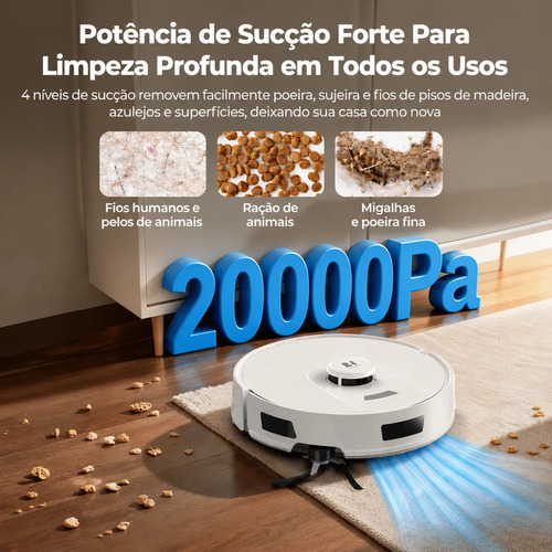 Robô Aspirador Inteligente Redroad R11 Estação Wi-fi 3 Em 1