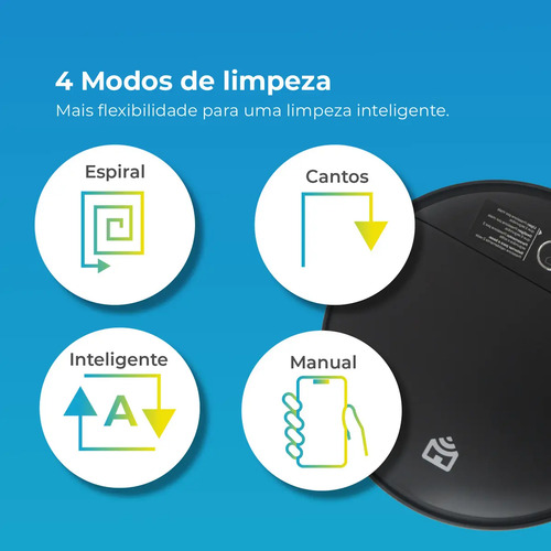 Robô aspirador Positivo Casa Inteligente PRA90 preto