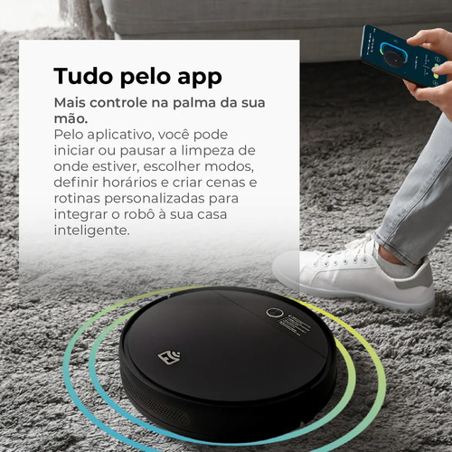 Robô aspirador Positivo Casa Inteligente PRA90 preto