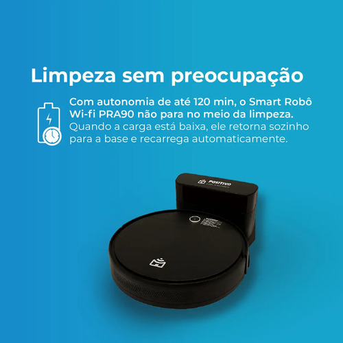 Robô aspirador Positivo Casa Inteligente PRA90 preto