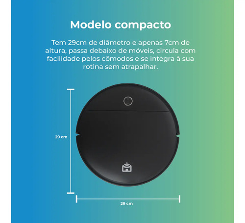 Robô aspirador Positivo Casa Inteligente PRA90 preto
