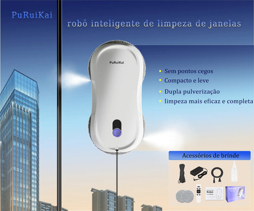 Robô Inteligente Limpa Vidro Puruikai Bivolt | Frete Grátis