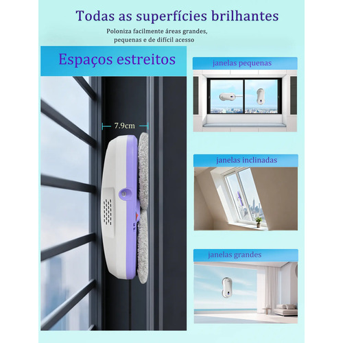 Robô Inteligente Limpa Vidro Puruikai Bivolt | Frete Grátis