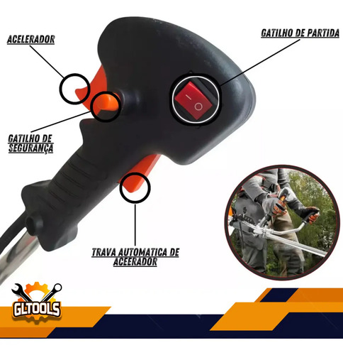 Roçadeira Gasolina 75cc 3.6hp Knakasaki + Motopoda