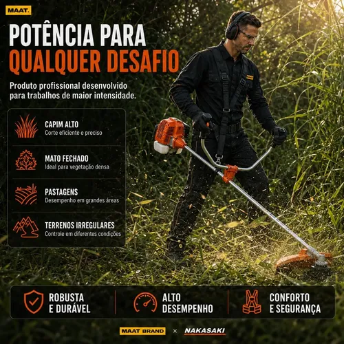 Roçadeira Gasolina Knakasaki 75cc 3,6hp 8 Em 1 Motopoda