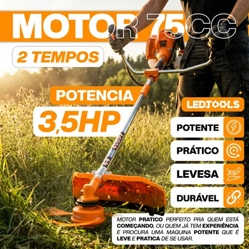Roçadeira Nakasaki A Gasolina Profissional 75cc 2 Tempos 3hp