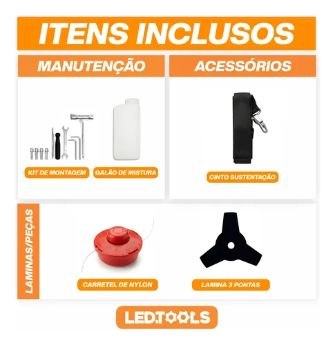 Roçadeira Nakasaki A Gasolina Profissional 75cc 2 Tempos 3hp