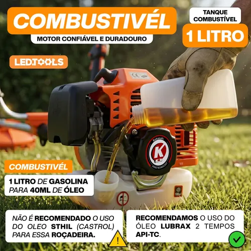 Roçadeira Nakasaki A Gasolina Profissional 75cc 2 Tempos 3hp