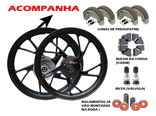 Rodao Rodas Pé Galinha Cg Fan Start Titan 150 160 F Tambor