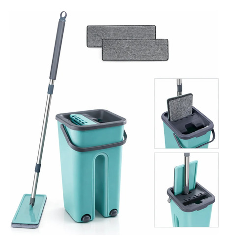 Rodo flat mop limpeza profissional com refil mopi com balde