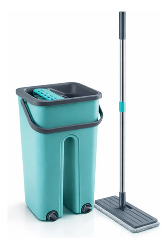 Rodo Flat Mop Limpeza Profissional Com Refil Mopi Com Balde