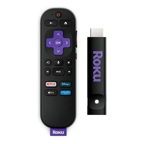 Roku Streaming Stick 2025 Para Tv Hd/fhd Controle Por Voz Preto De Voz