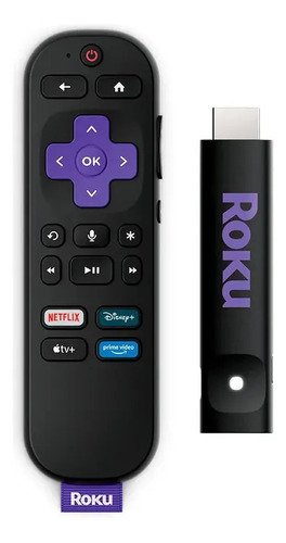 Roku Streaming Stick 2025 Para Tv Hd/fhd Controle Por Voz Preto De Voz