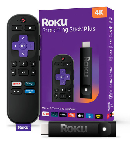 Roku streaming stick plus 4k tvbox aparelho transforma tv em