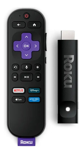 Roku Streaming Stick Plus 4K TVBox Aparelho Transforma TV em Smart Conversor Smart TV Controle Voz Wi-Fi Longo Alcance | Original NF-e | Com Apps e Canais Ao Vivo Grátis Sistema Rápido Imagem 4K HDR