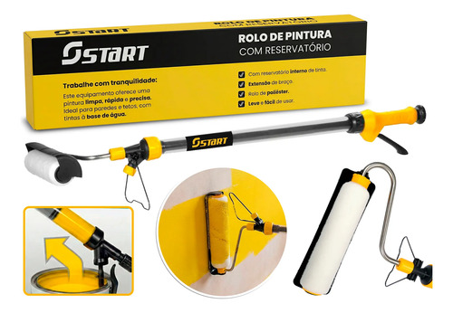 Rolo de pintura parede reservatorio grande suporte extensor