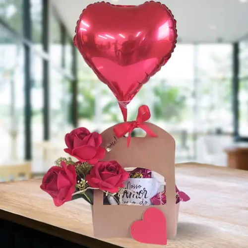 Rosas vermelhas na cesta presente dia das maes namorada 8