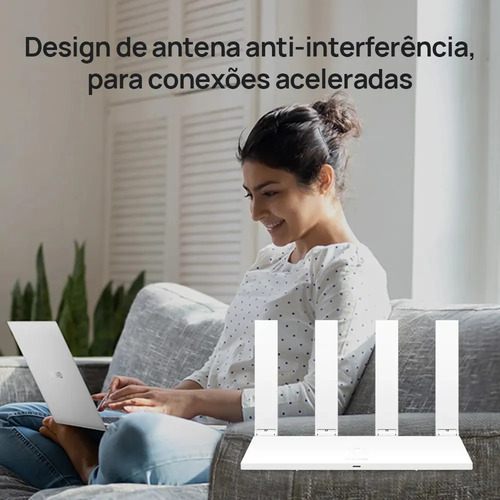 Roteador HUAWEI WiFi AX2S 5 GHz Wi-Fi 6 HarmonyOS Mesh+ EasyMeshVisualização de Diagnósticos do Wi-Fi Controle Parental Preto