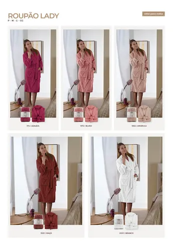 Roupão Feminino Flannel Lady Appel Plush Inverno Superluxo