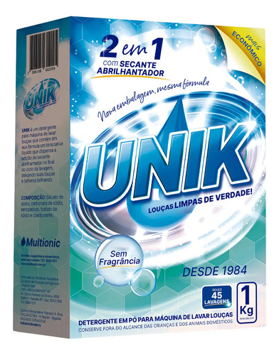 Sabao detergente 2 em 1 maquina de lavar louca 1kg