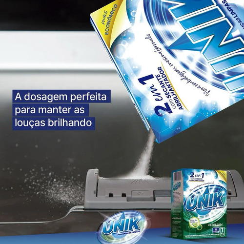 Sabão Detergente C/ Secante Máquina Lavar Louça 500g Unik