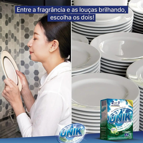Sabão Detergente C/ Secante Máquina Lavar Louça 500g Unik