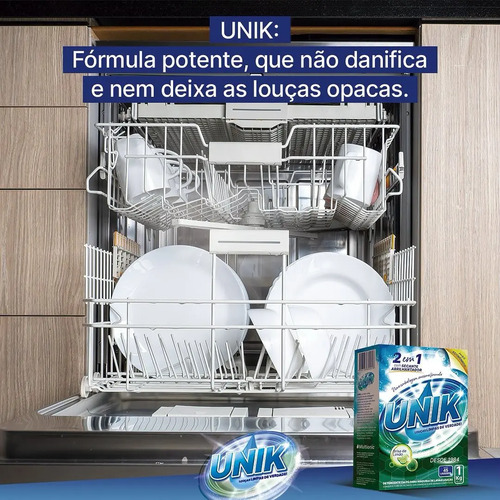 Sabão Detergente C/ Secante Máquina Lavar Louça 500g Unik
