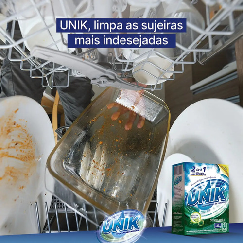 Sabão Detergente C/ Secante Máquina Lavar Louça 500g Unik
