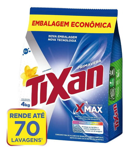 Sabao em po tixan ype primavera sache 4kg