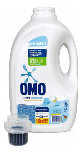 Sabão Líquido Omo Puro Cuidado 5L