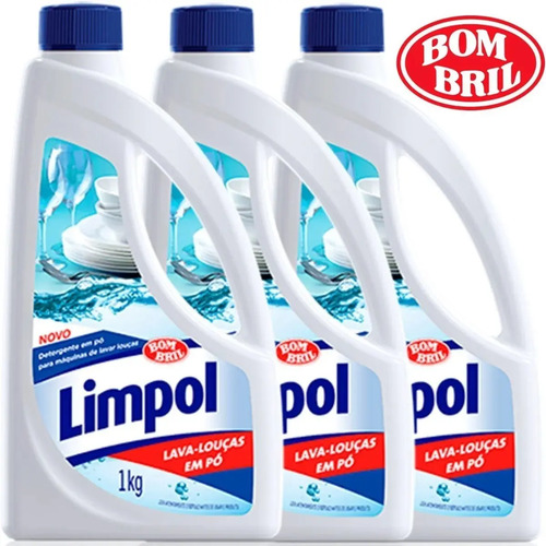 Sabao para maquina de lavar loucas limpol em po 3x1kg