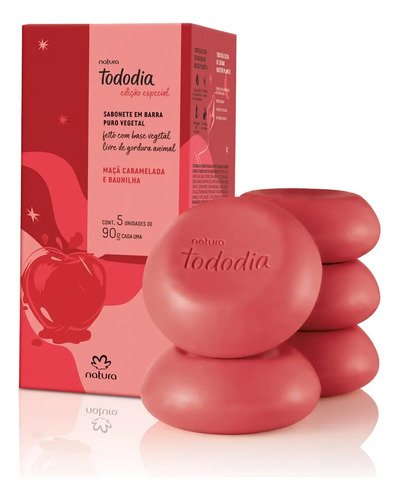 Sabonete em barra natura tododia maca caramelada 5un 90g
