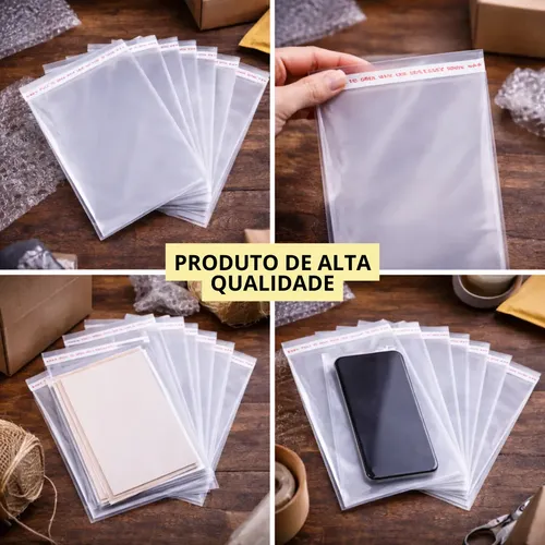 Saco Adesivado 25x35 Kit Com 1000 Un Transparente Embalagem