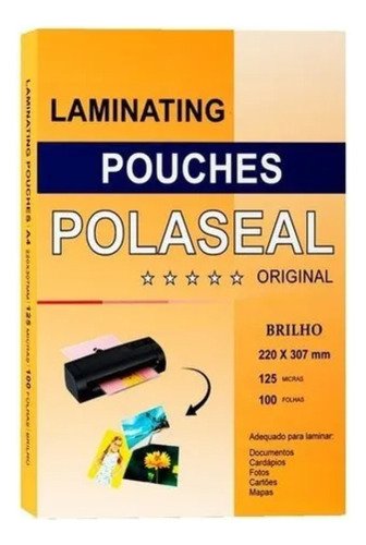 Saco para plastificar polaseal a4 307cm do comprimento 22cm