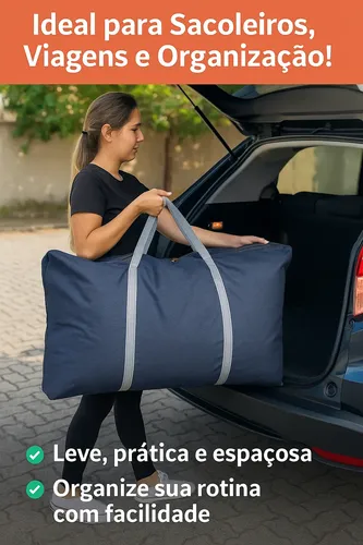 Sacolão Jeans 90x60 Porta Sapato Mala De Viagem Atacado Fort